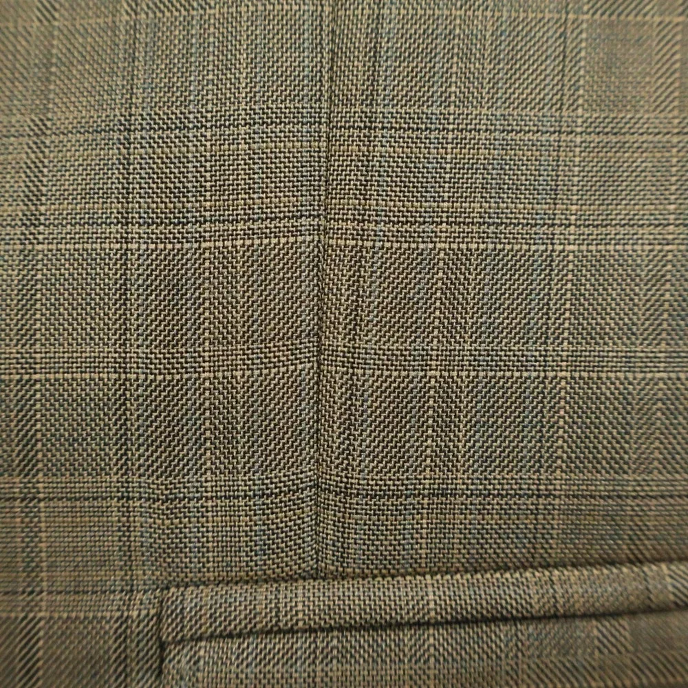 Luzzato Blazer Mens 44L Beige Plaid Check Italian Design Sport Coat Long Fit